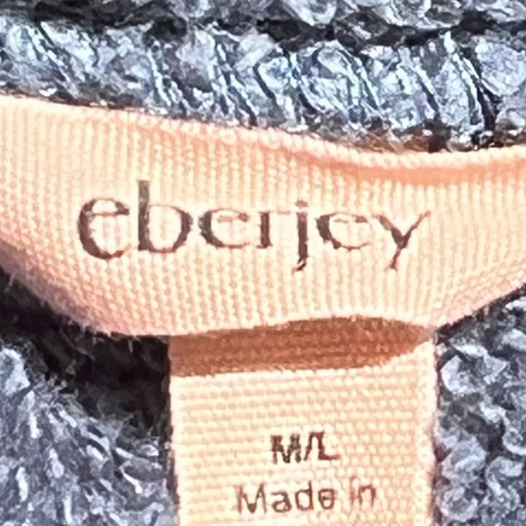 🌻Eberjey Coastal Blue Terry Gender Neutral Long Robe Unisex Size M/L - Picture 14 of 15